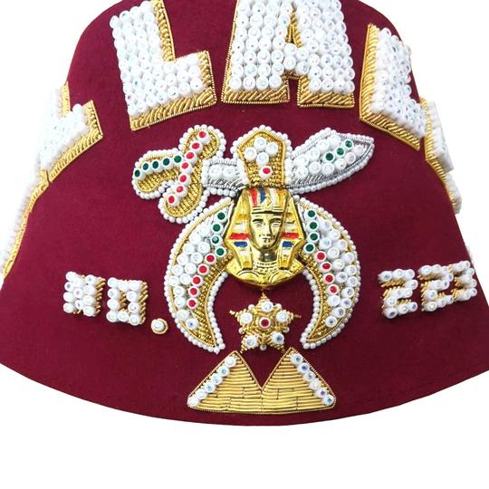 Shriner Fez Hat Bullion Hand Embroidered + Free Case DC Regalia