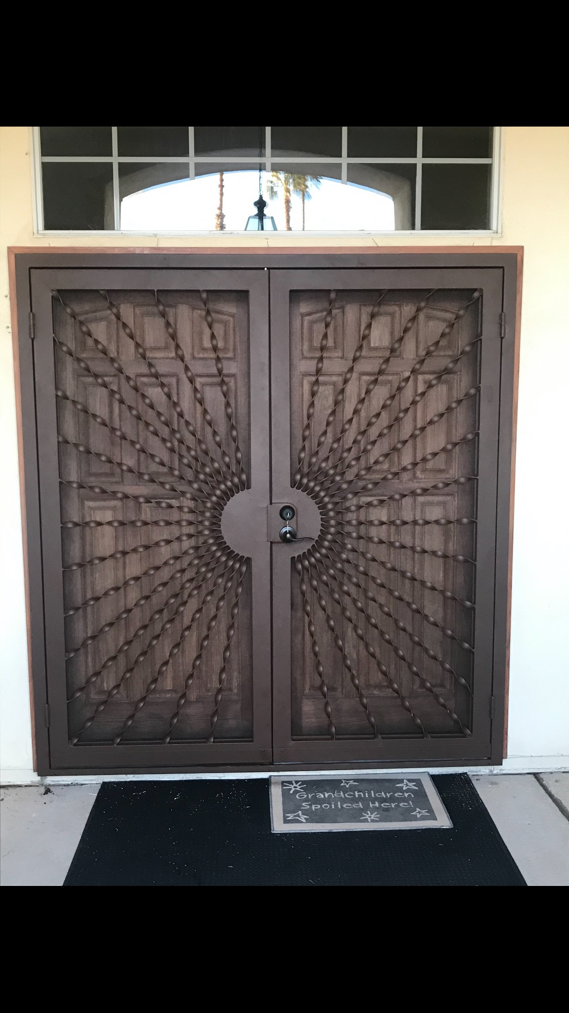 DCS Industries Custom Made Wrought Iron Screen Door DCS Industries, LLC