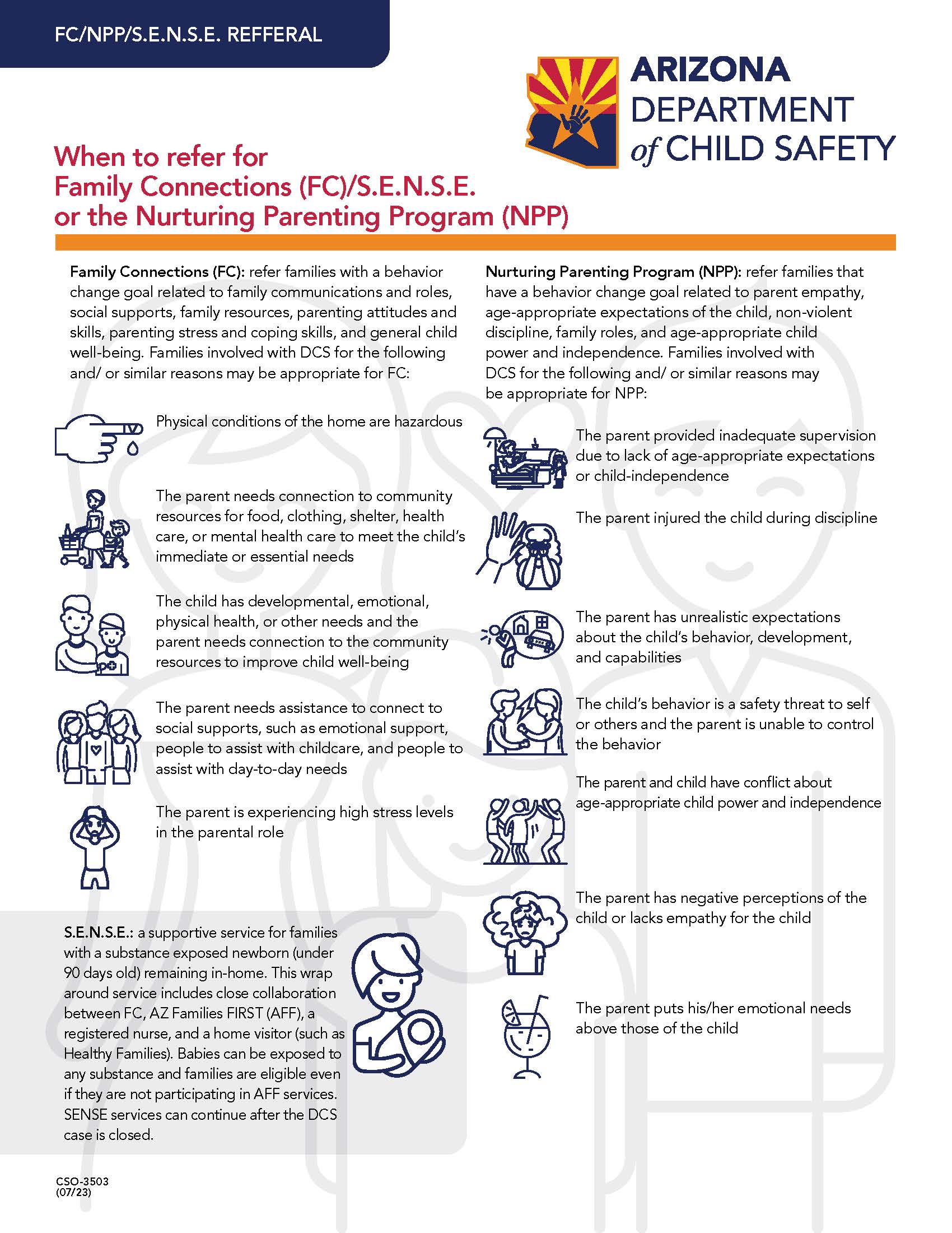 Service Array Materials Arizona Department of Child Safety