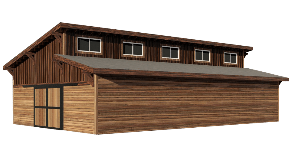 Brightwood Barn Kit Clerestory Horse Barn Kit DC Structures