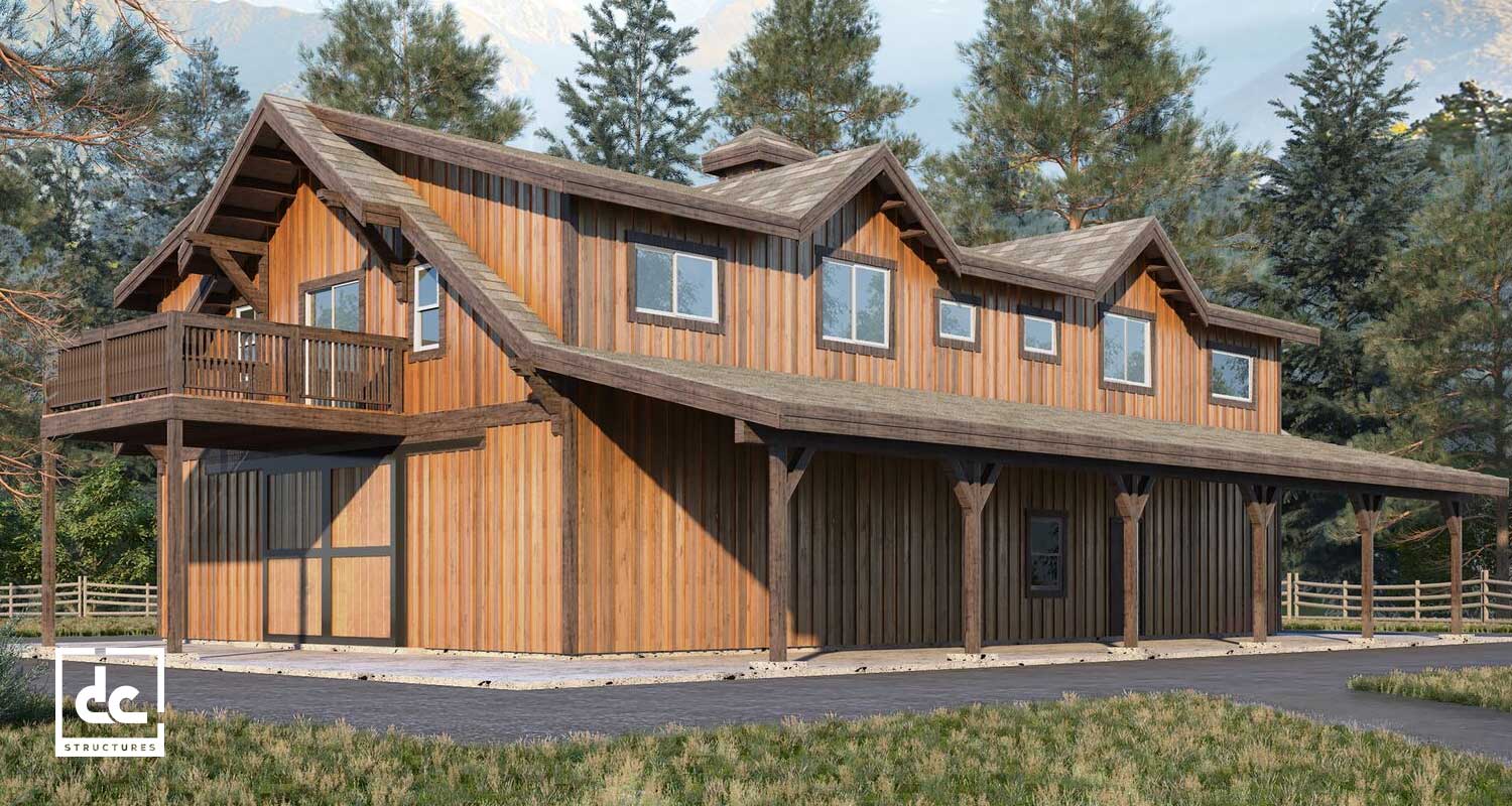 Oakridge Apartment Barn Kit 60' Barn Home Kit DC Structures