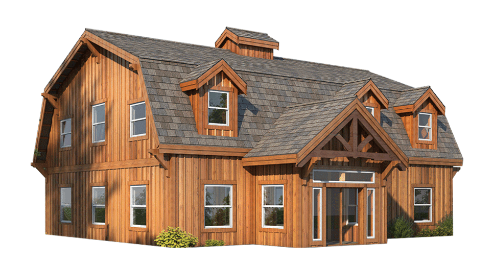 The Alberta Barn Home Kit 3 Bedroom Gambrel Barn Home DC Structures