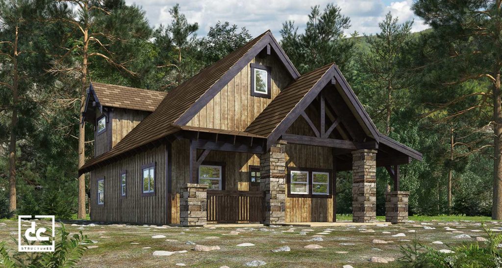 The Chinook Cabin Kit 3 Bedroom Cabin Plan DC Structures