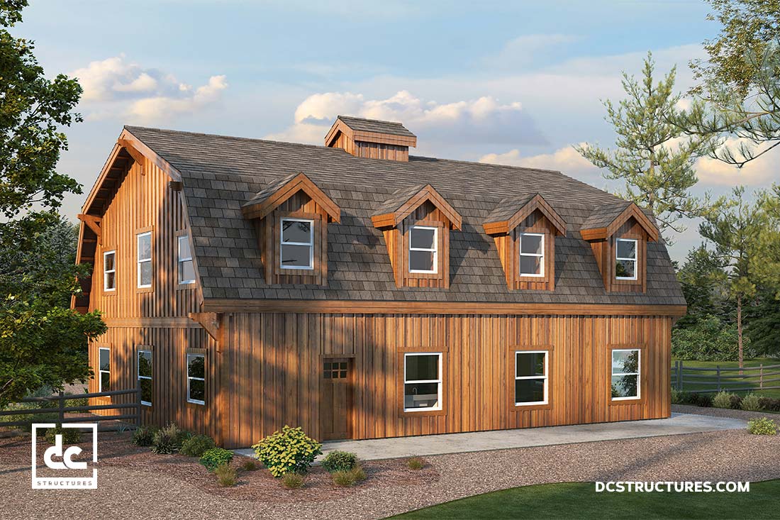 The Alberta Barn Home Kit 3 Bedroom Gambrel Barn Home DC Structures