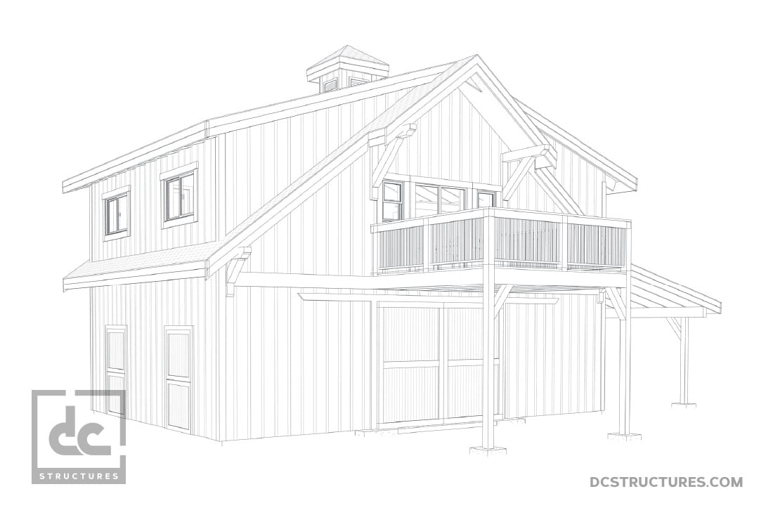 Oakridge Apartment Barn Kit 24' Barn Home Kit DC Structures