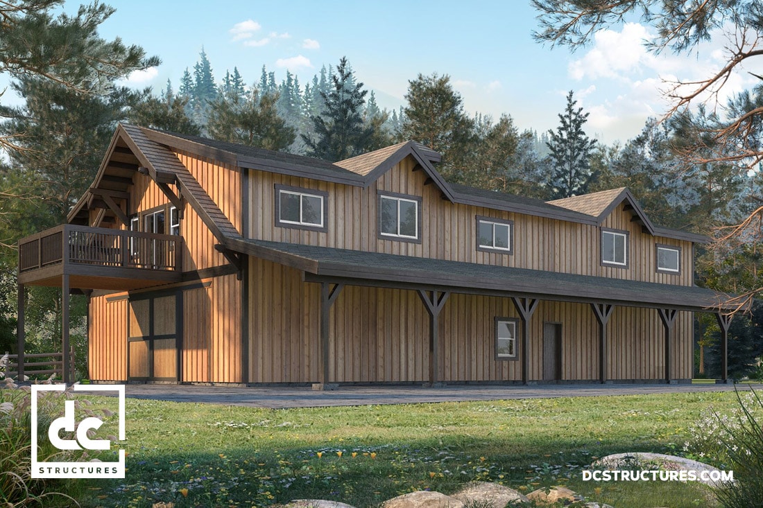 Oakridge Apartment Barn Kit 72' Barn Home Kit DC Structures