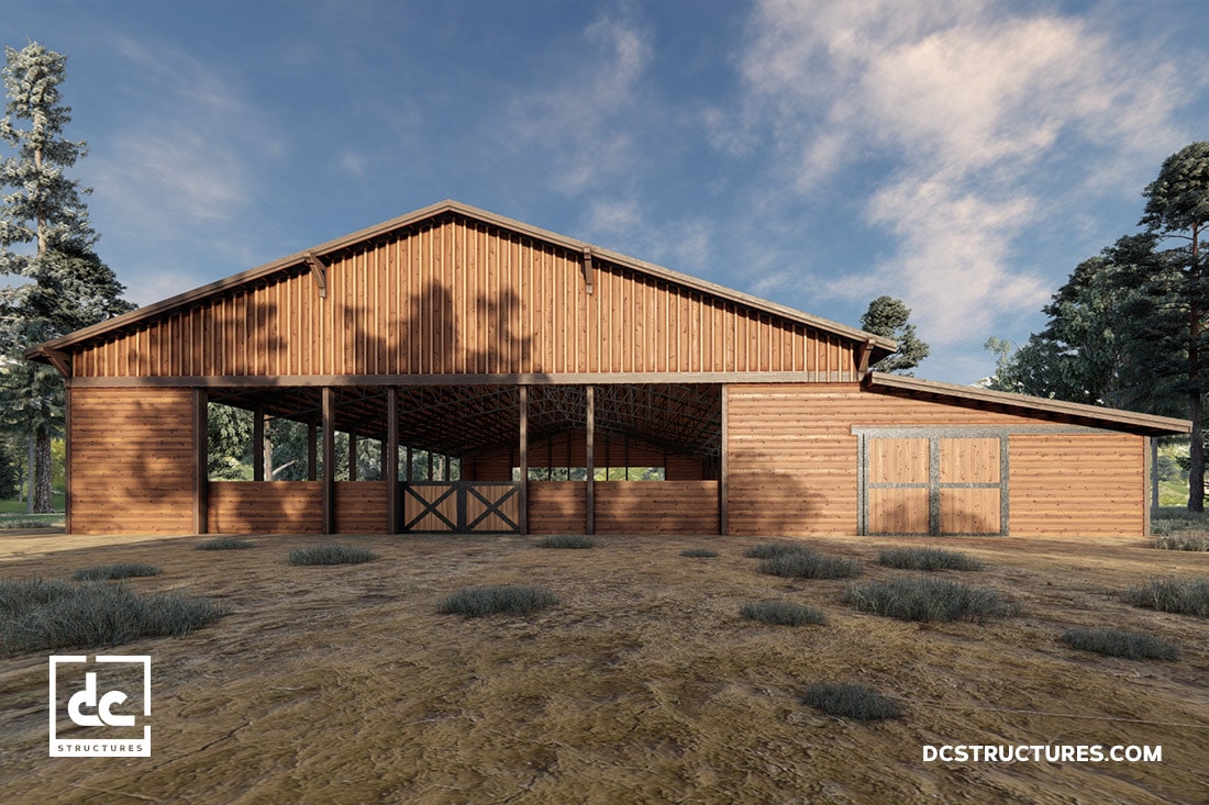 Canyon Arena & Stables Kit Covered Riding Arena Kit DC Structures