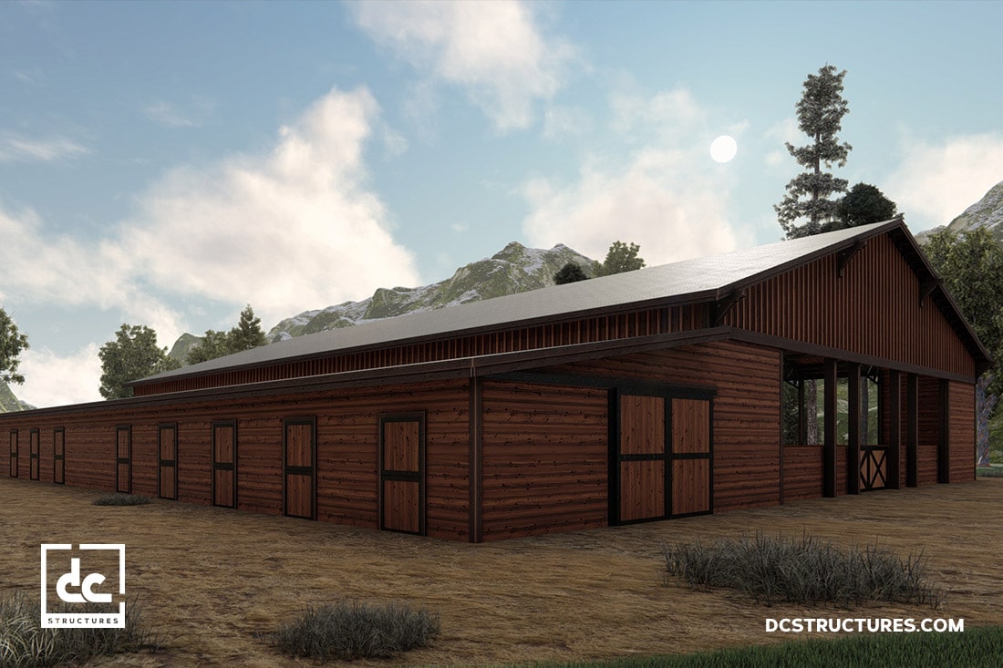 Canyon Arena & Stables Kit Covered Riding Arena Kit DC Structures