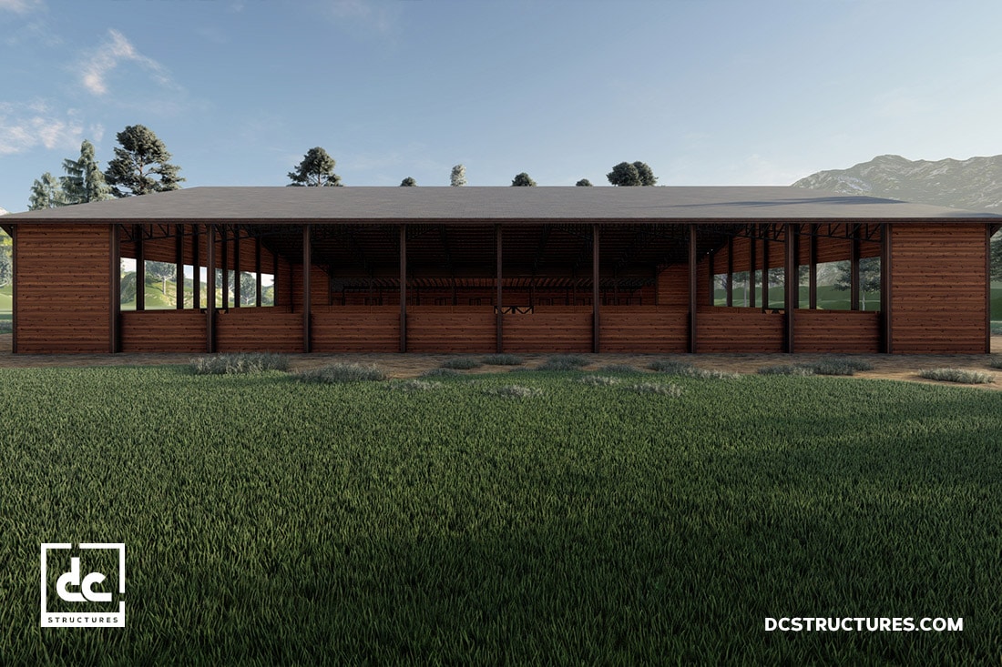 Canyon Arena & Stables Kit Covered Riding Arena Kit DC Structures