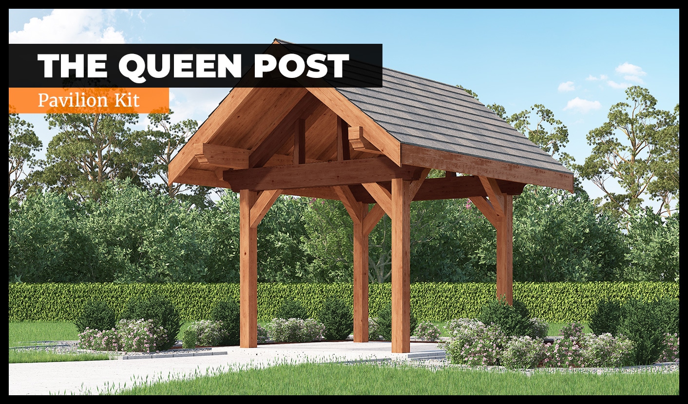 Queen Post Truss Pavilion Kit Timber Frame Pavilion DC Structures