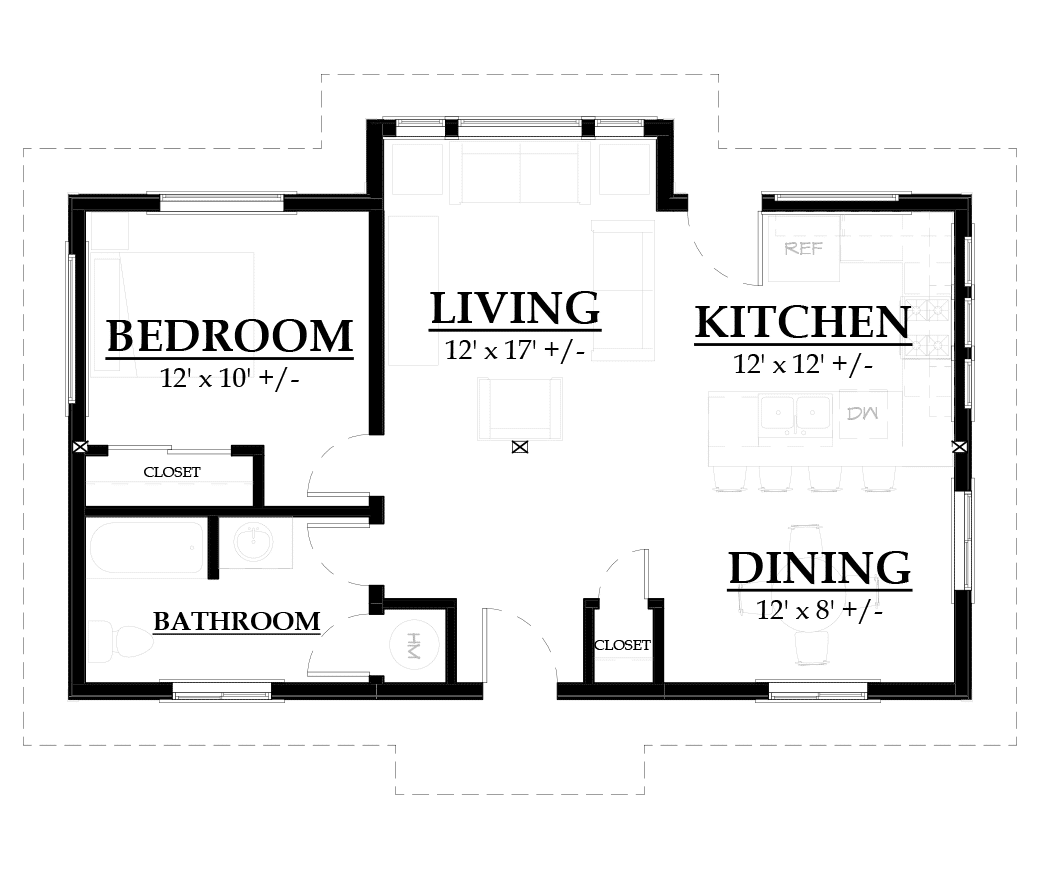Modern Deschutes Cabin Kit 1 Bedroom Cabin Plan DC Structures