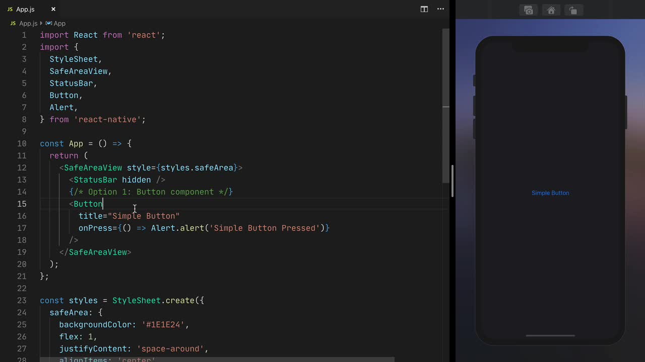 Cách thiết lập màu nền react native button background color cho button