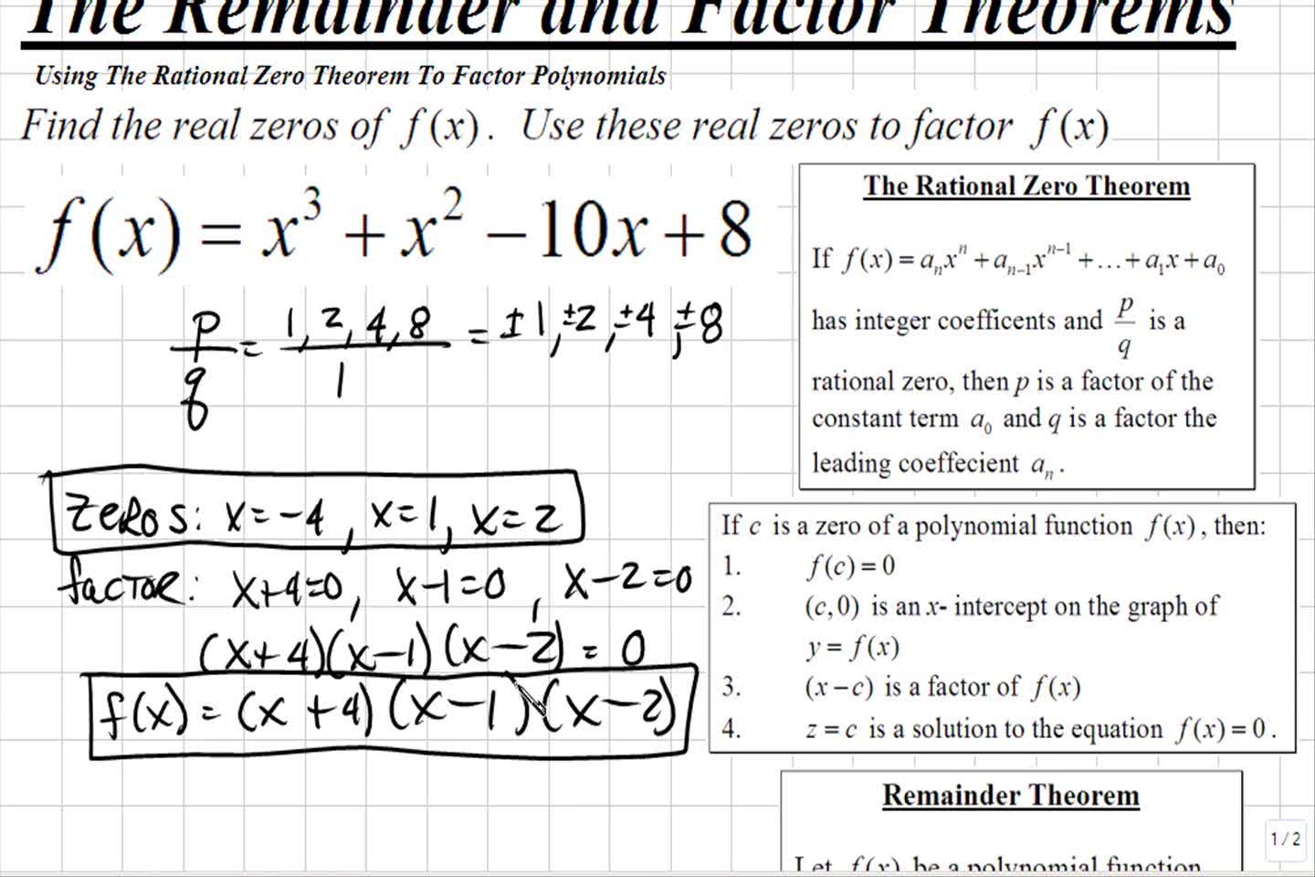 Howto How To Factor A Polynomial Function