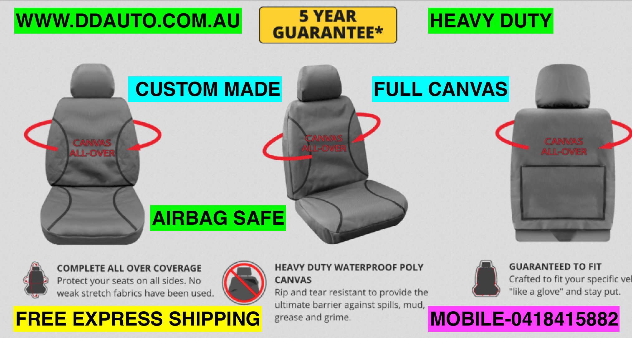 Mazda BT50 Canvas Seat Covers is what we do best