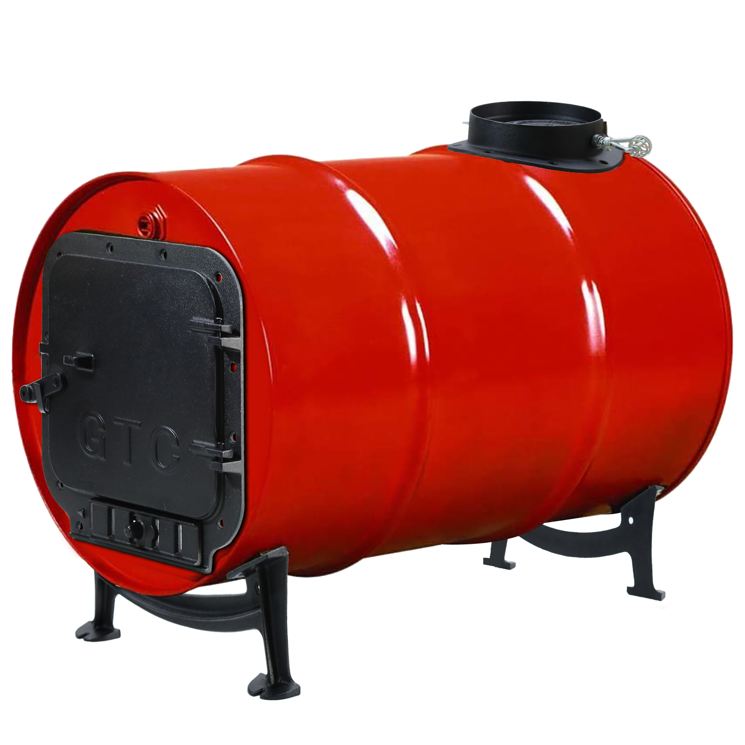 GTC Cast Iron Barrel Stove Kit Camp Farm Drum Wood Heater Fireplace