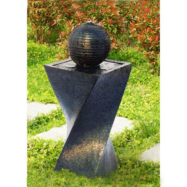 Solar Power Water Fountain Feature with LED Twisted Design Garden Pump