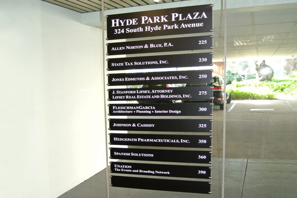 Office & Business Directory Signage Tampa & Chicago DDNC Signs