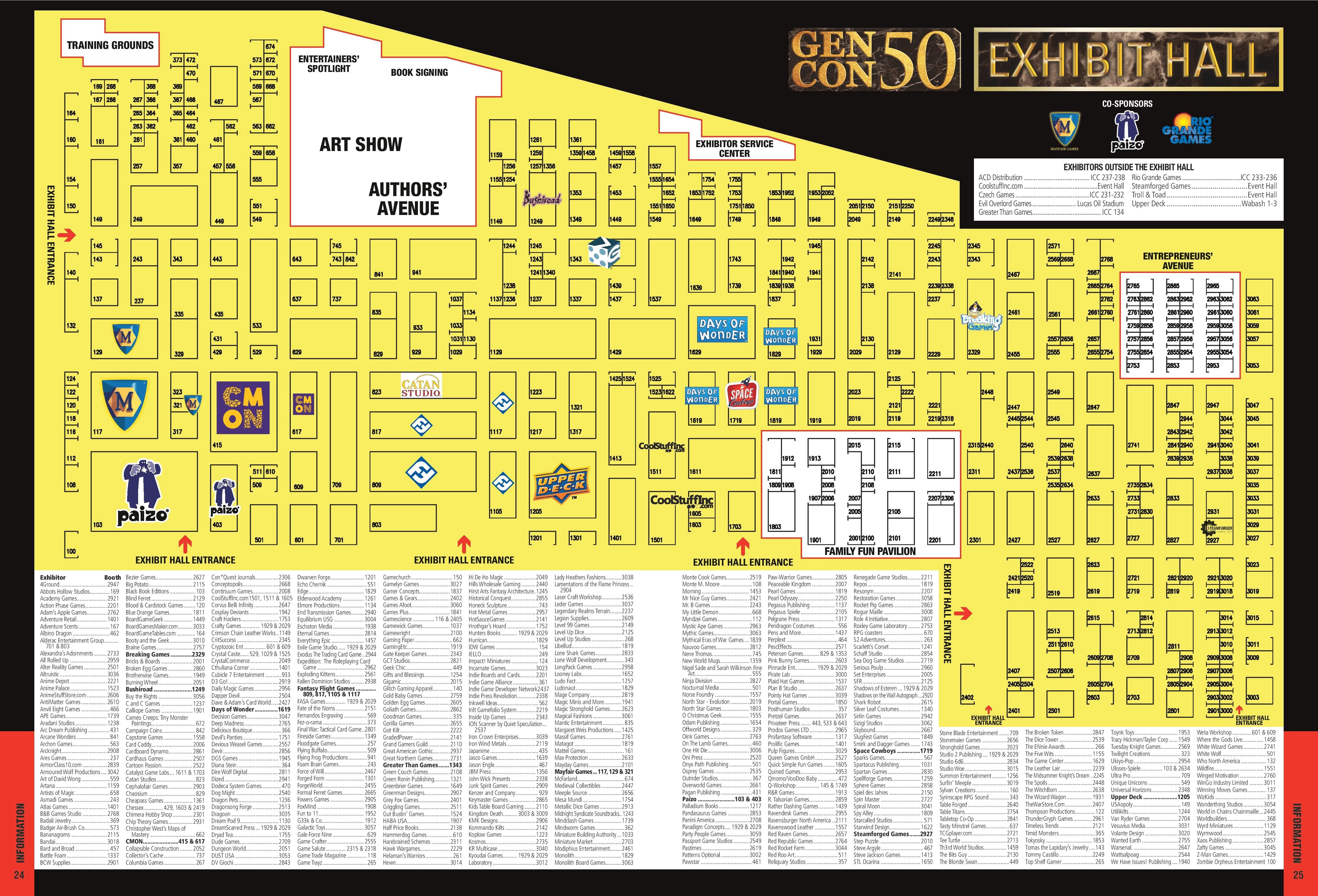 Gen Con 50 Exhibit Hall Map Released DDO Players