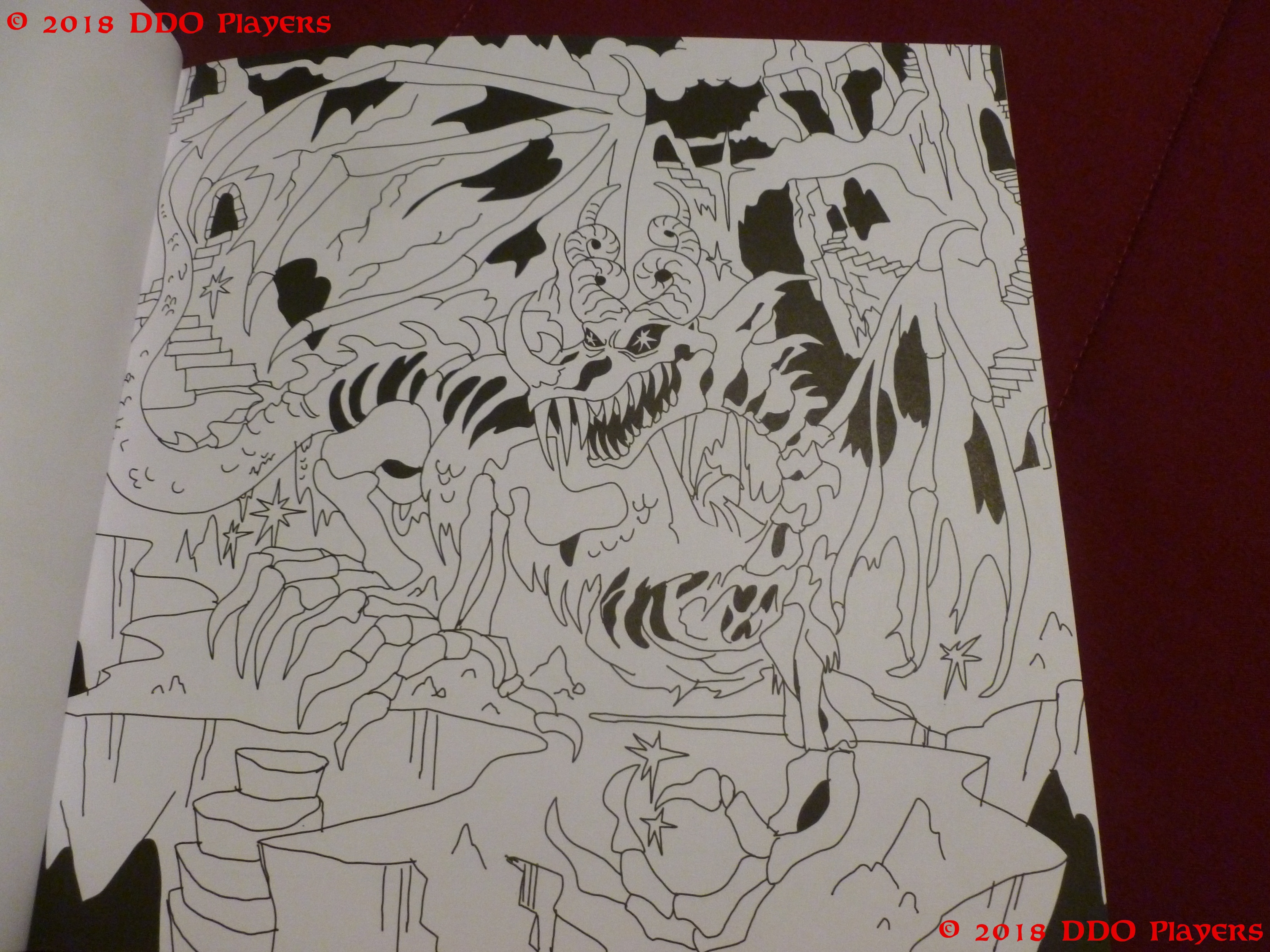 Dungeons & Dragons Adventures Outlined Coloring Book Review DDO Players