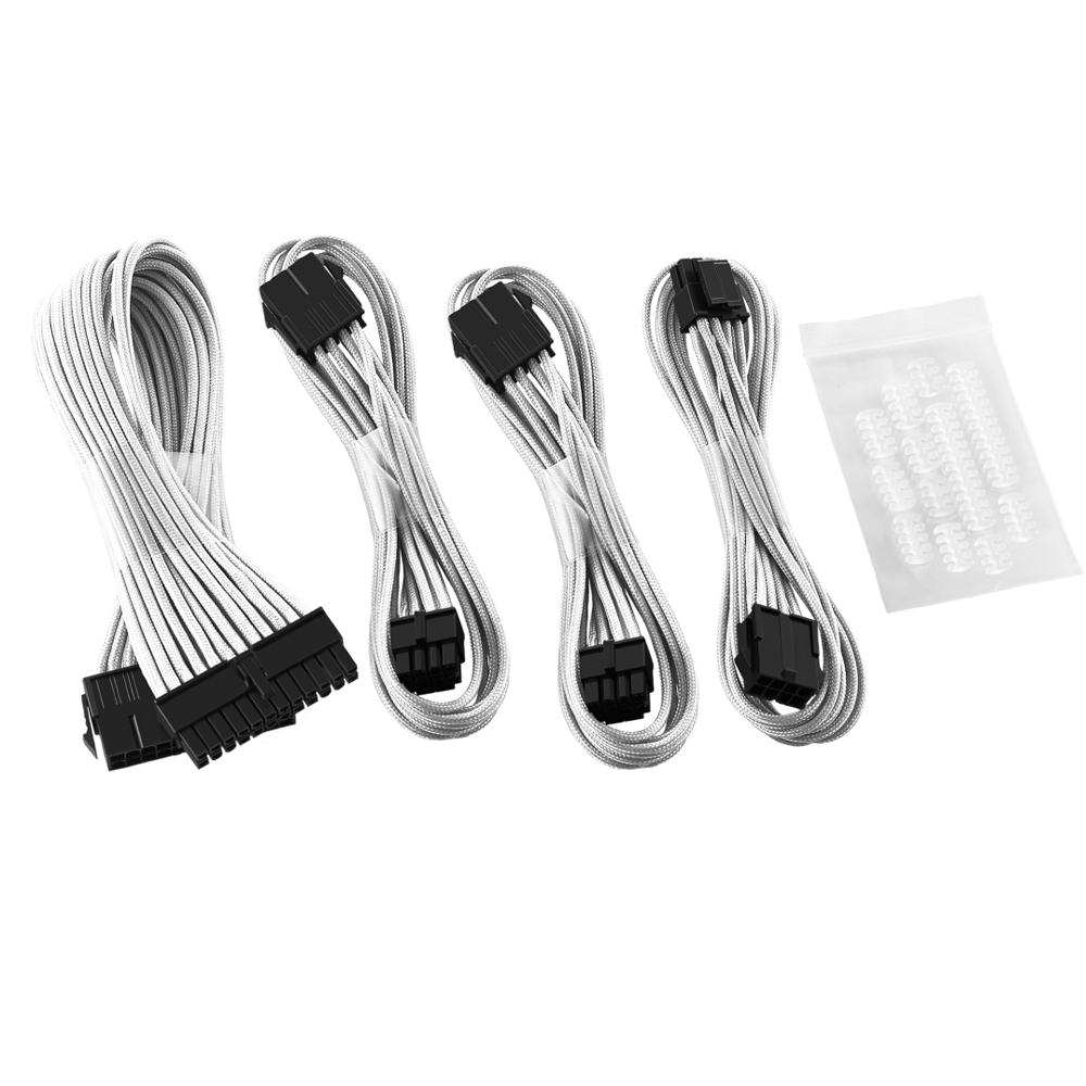 Kit Extension de Cables Sleeved para Fuente de Poder / Blanco