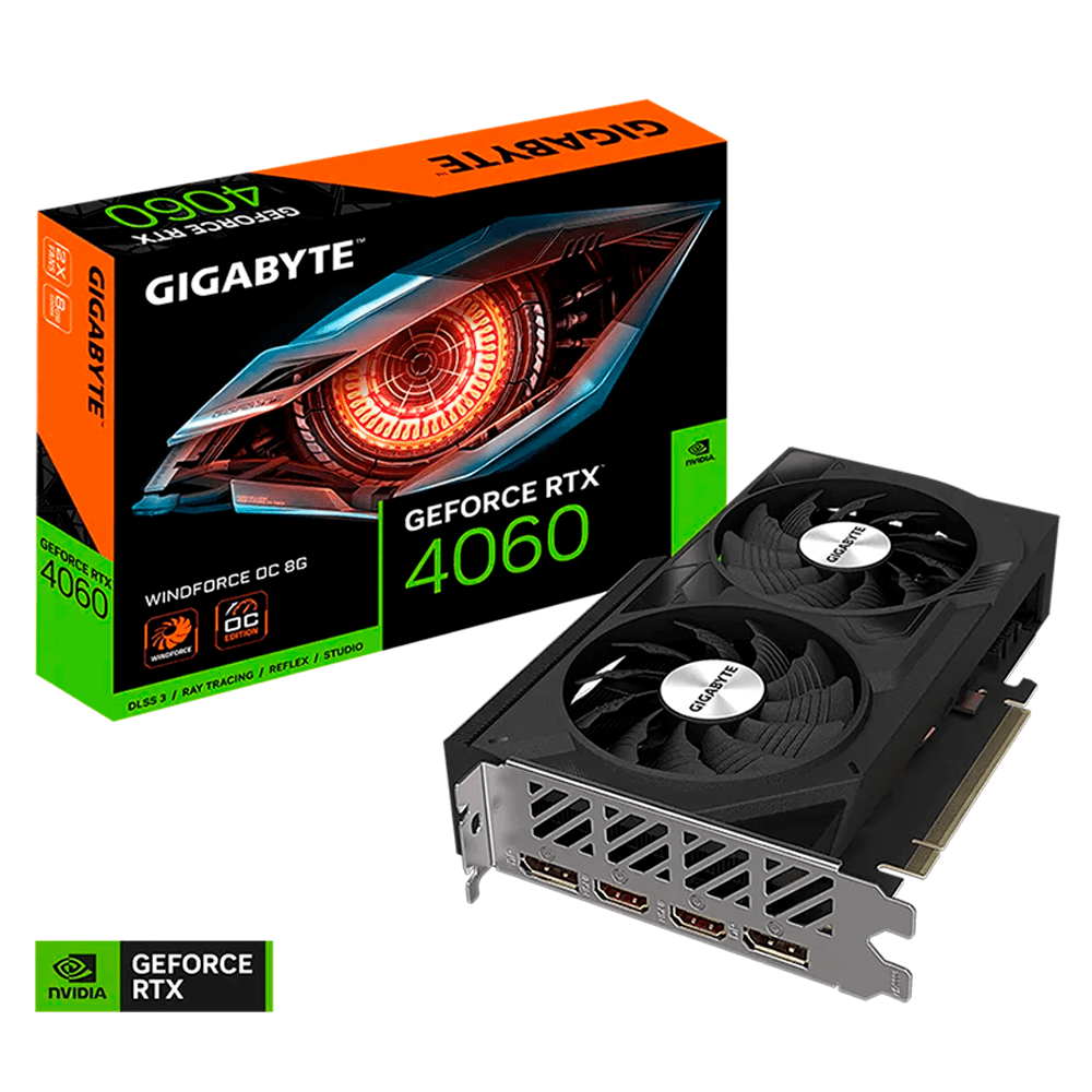 Tarjeta de Video Gigabyte NVIDIA GeForce RTX 4060 WINDFORCE OC / 8GB