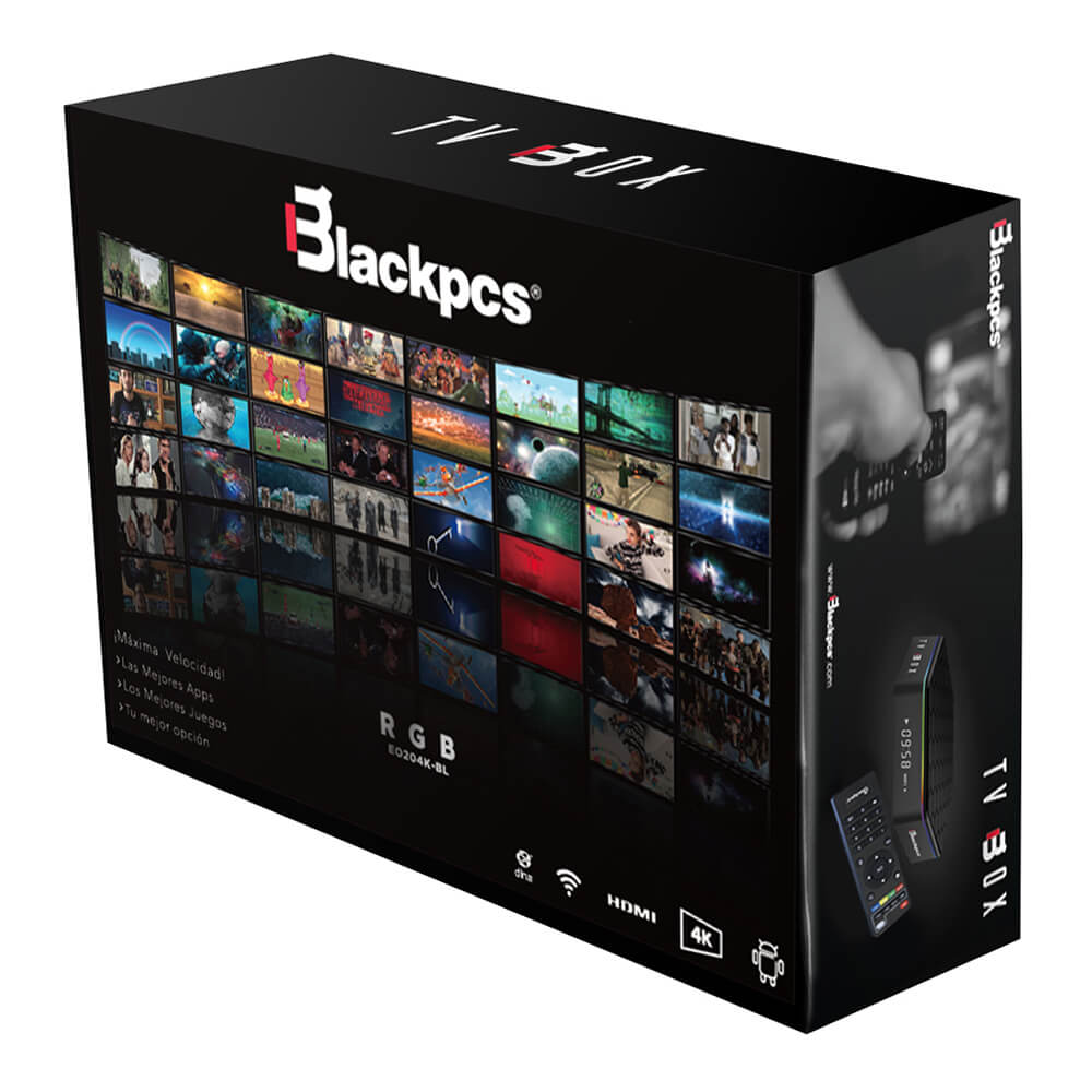 TV Box Blackpcs 4K y 3D / HDMI AV / 8GB / 2GB / Android 7.1 / E0204K