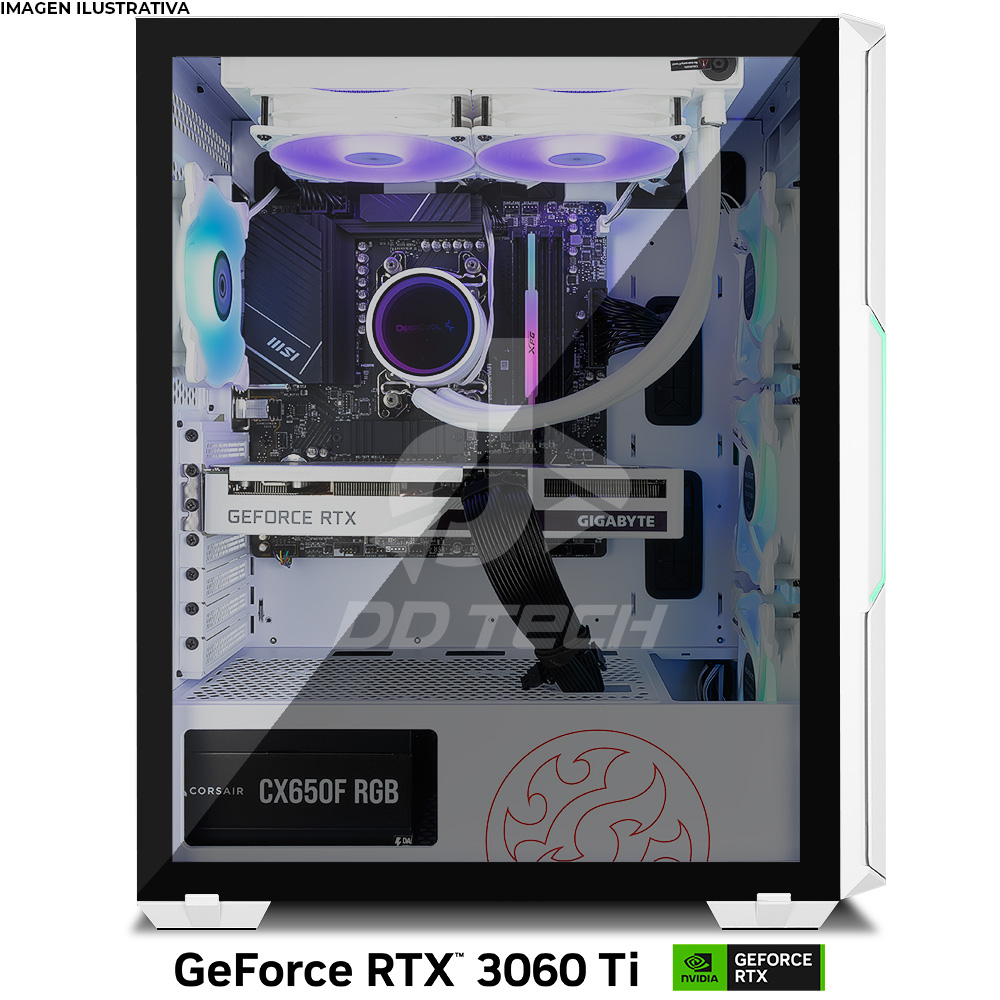 Computadora PRIDE GAMING WHITE WOLF / NVIDIA® GeForce RTX™ 3060 Ti