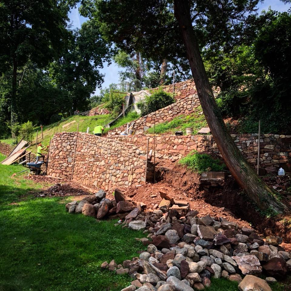 retaining wall stonework walls D&D Tree and Landscape