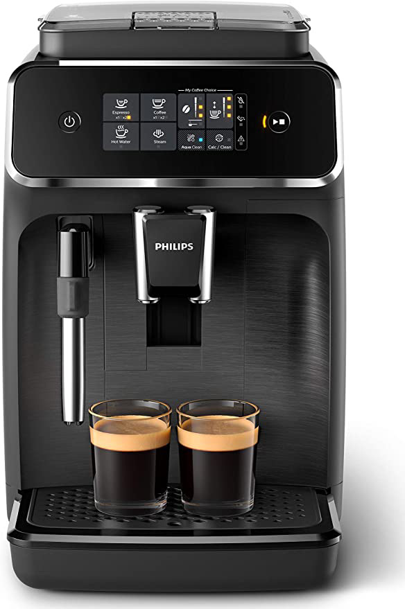 Philips 2200 Serie EP2220/10 Kaffeevollautomat, 2 Kaffeespezialitäten, Schwarz/Schwarzgebürstet