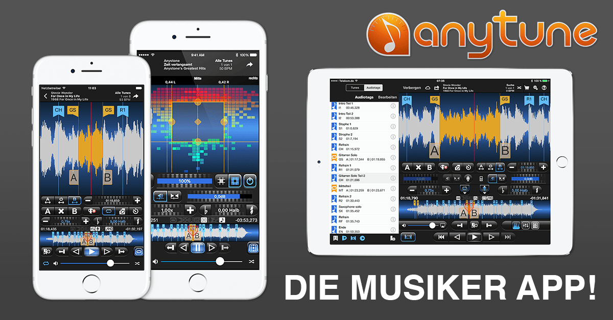 App für iPhone & iPad Nach Gehör spielen lernen Gitarre Bass Klavier