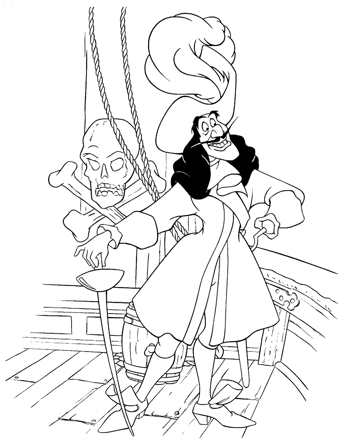 Malvorlagen Pirate Captain Hook