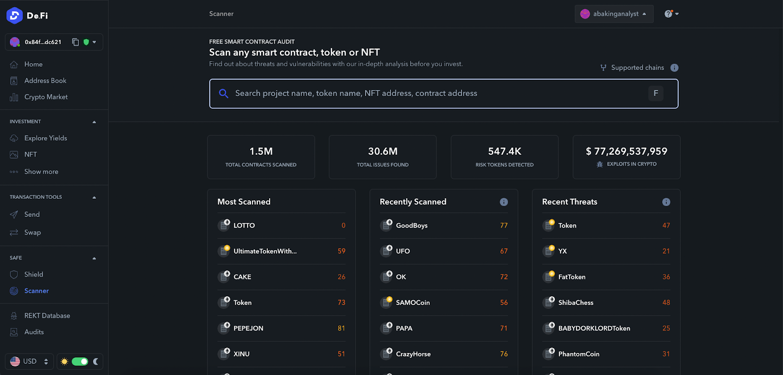 De.Fi Rug Pull Checker How to Scan for Exploits