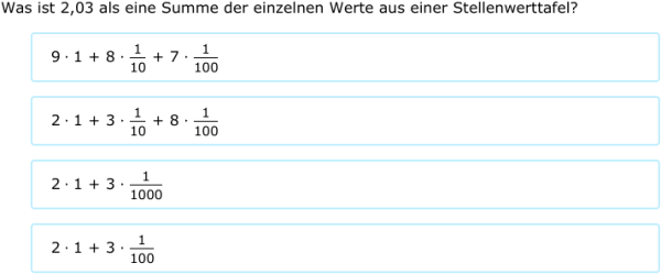 IXL Dezimalzahlen als Summen mit Brüchen (Matheübung 5. Klasse)
