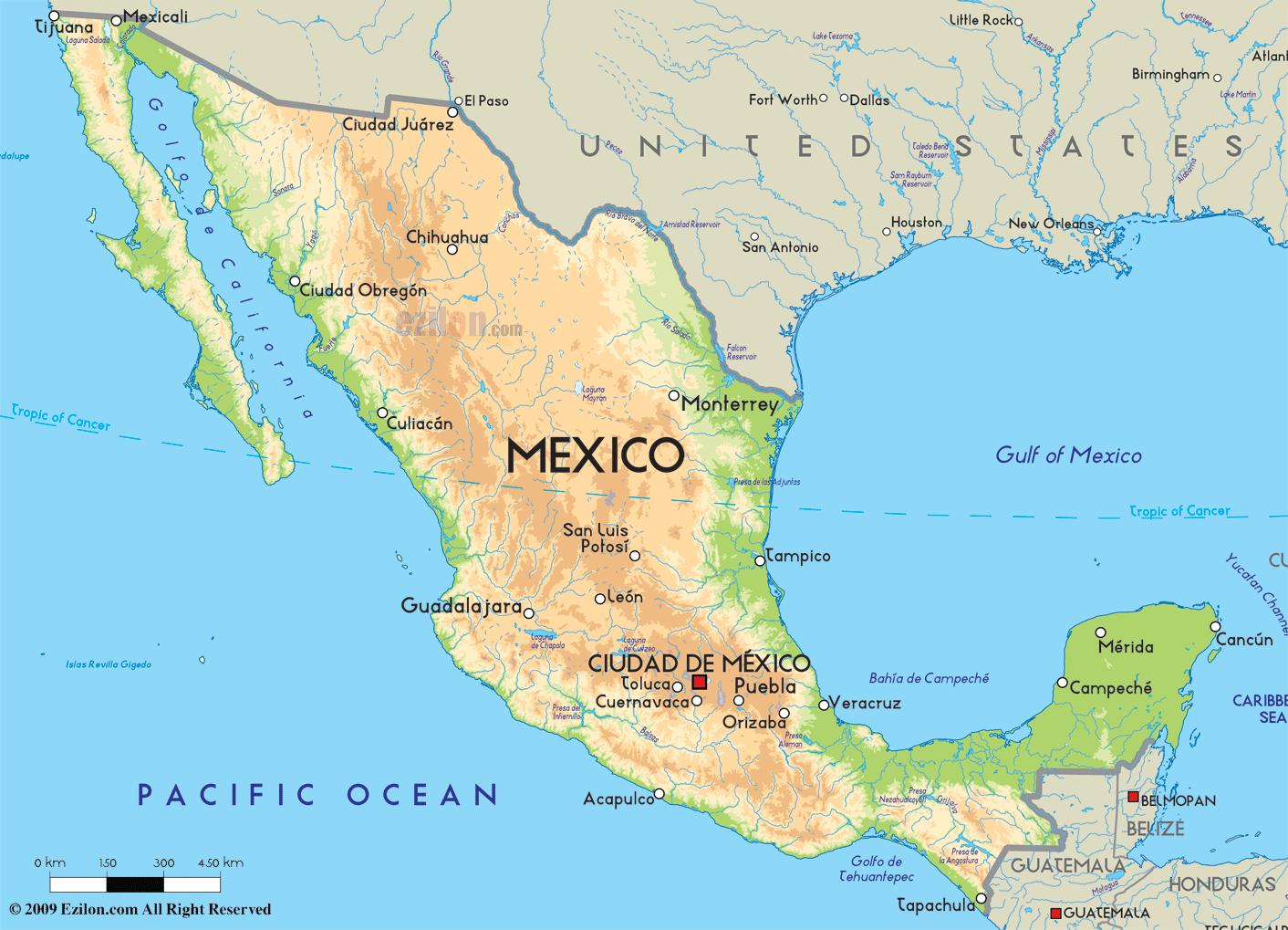 Mexico Landkarte Mexiko Landkarte MapMexiko (Mittelamerika Südamerika)
