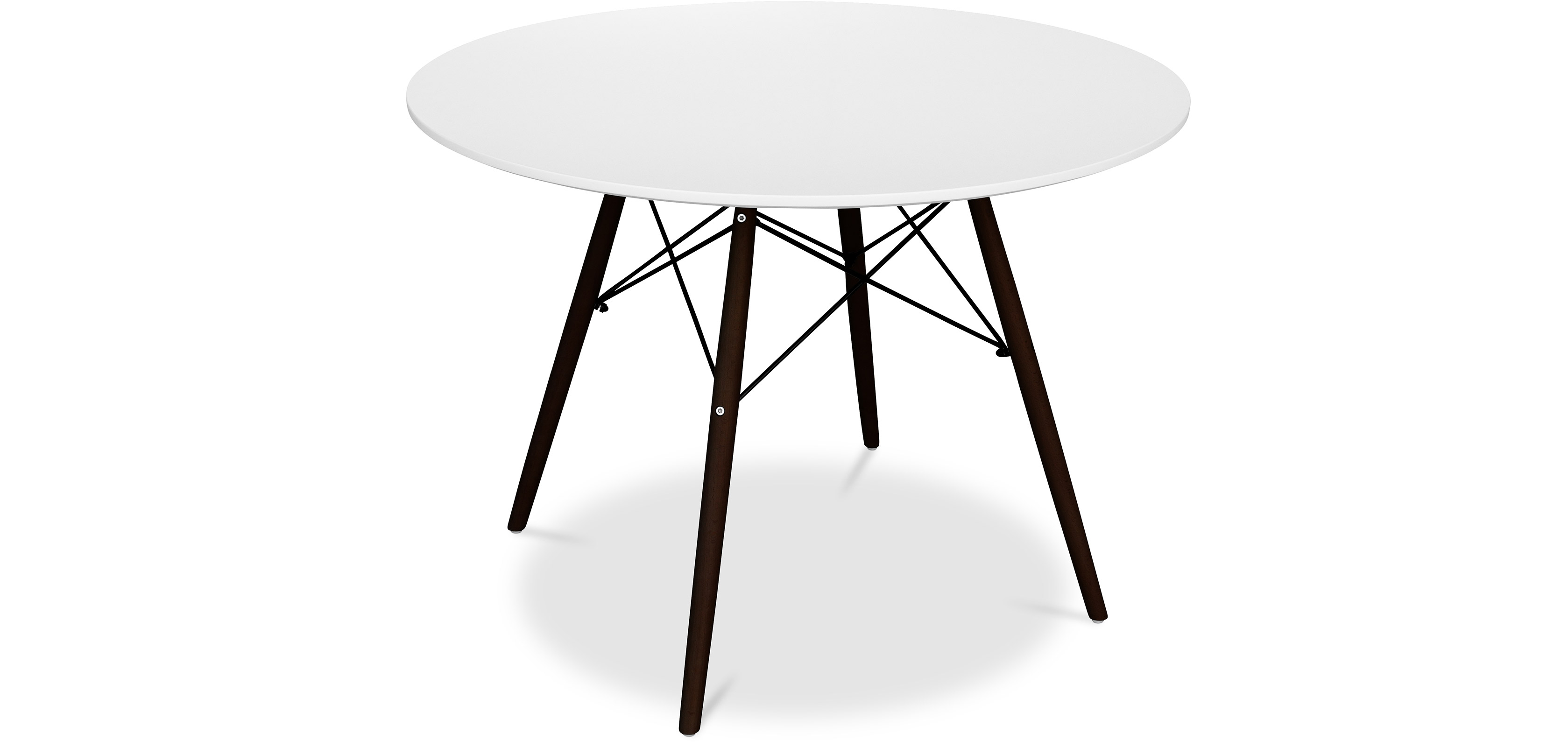Dunkle Stuhlbeine Deswood Esstisch 100cm Holz