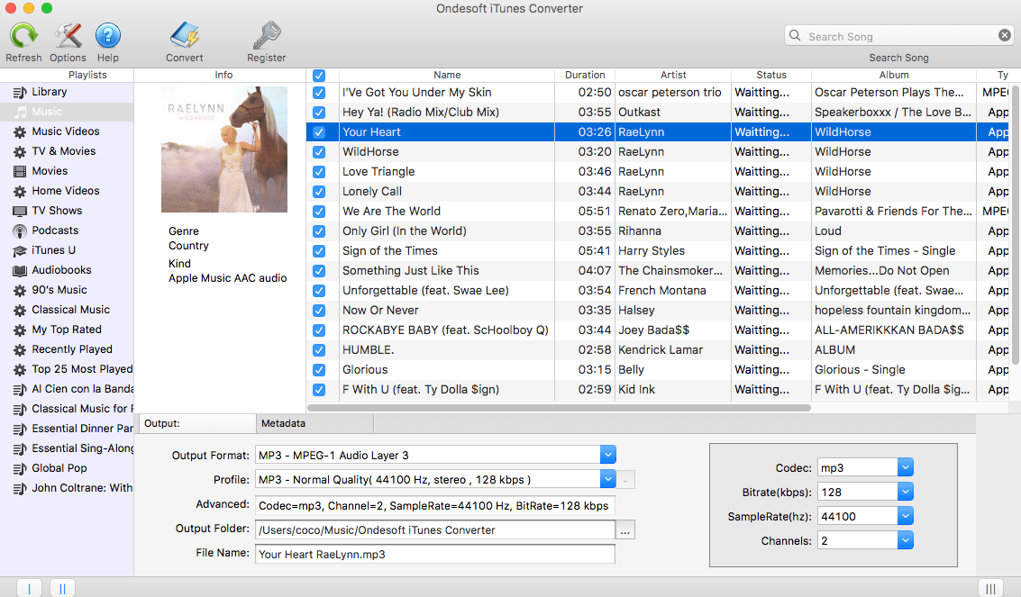 Ondesoft Apple Music Converter für Mac Apple Music in MP3