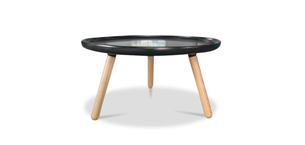 Scandinavian runder couchtisch schwarz fiberglass