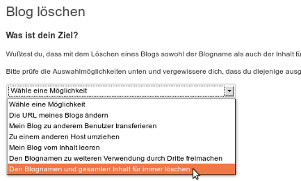 Blog löschen