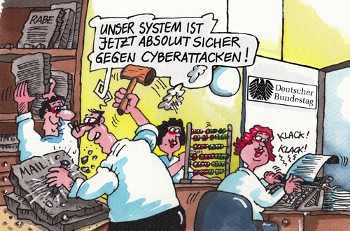 Cyberattacke von RABE Politik Cartoon TOONPOOL
