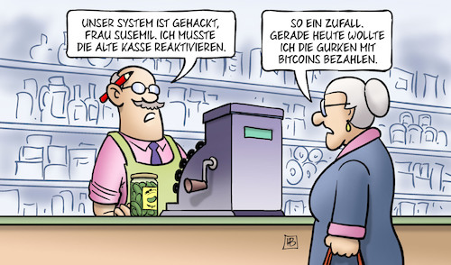 Bitcoins von Harm Bengen Politik Cartoon TOONPOOL