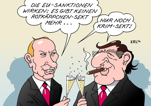 Schröder bei Putin von Erl Politik Cartoon TOONPOOL