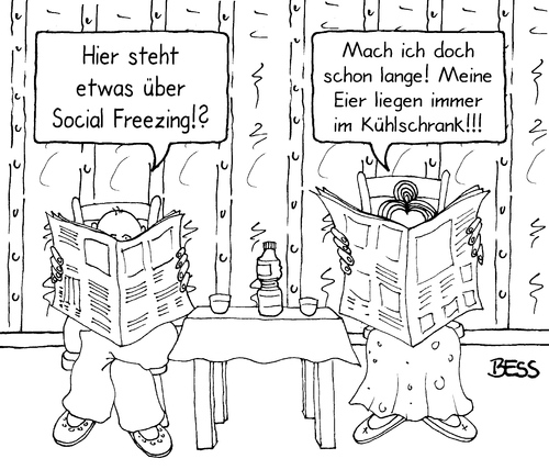 Social Freezing von besscartoon Philosophie Cartoon