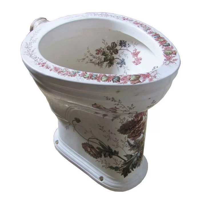 1895 Johnson Brothers Decorated Toilet And Throne Seat DEA Bathroom