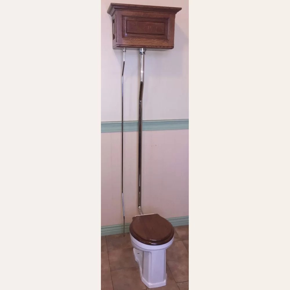 Quartersawn Oak Hightank Toilet Set DEA Bathroom Machineries