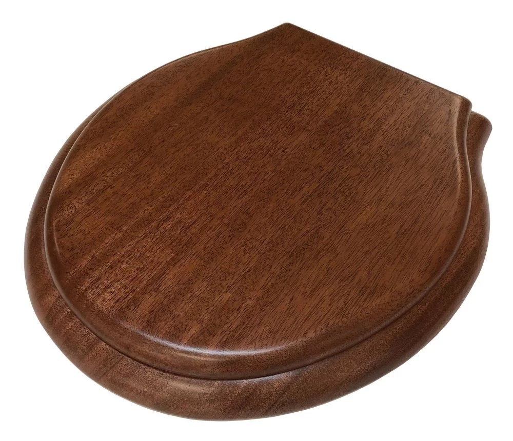 African Mahogany Finished Round Front Toilet Seat DEA Bathroom