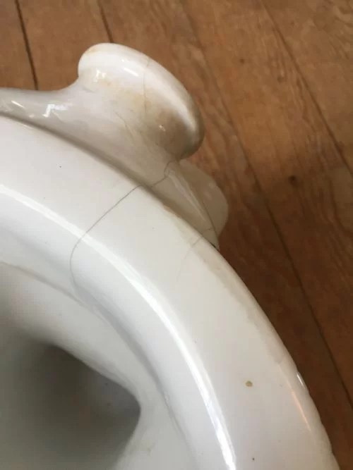 Circa 1890 Thomas Twyford Blue Transferware Antique Toilet Bowl DEA