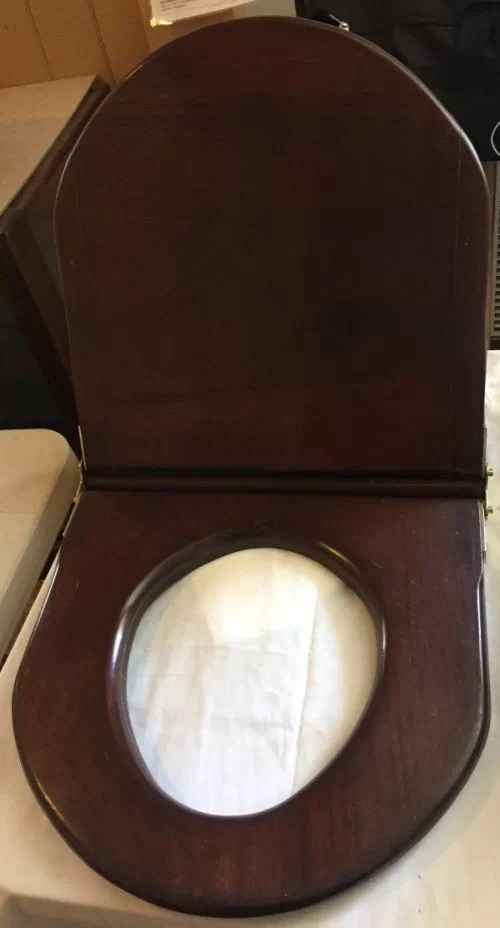 Circa 1885 Antique “Throne” Mahogany Toilet Seat DEA Bathroom Machineries
