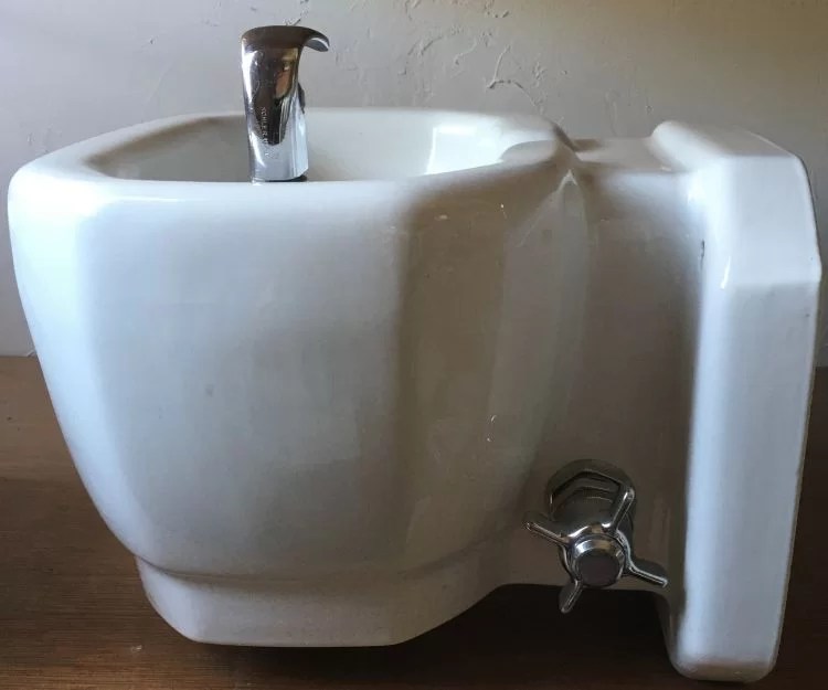 1948 Kohler Wall Mount Drinking Fountain Prop Rental DEA Bathroom