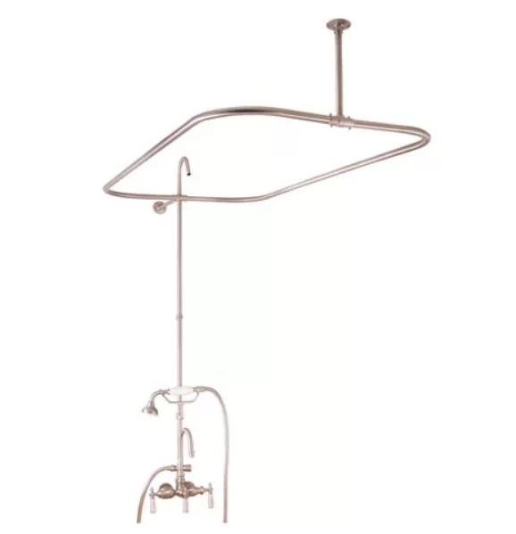 Clawfoot Tub Enclosure Kit with Shower Wand and Riser DEA Bathroom