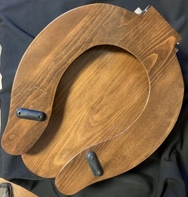 Antique “Pearshaped” Elongated Wood Toilet Seat DEA Bathroom Machineries